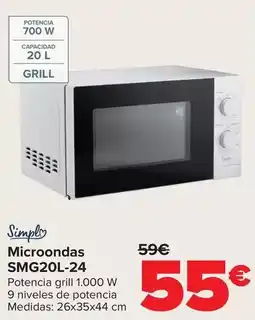 Carrefour Simpl - microondas smg20l-24 oferta