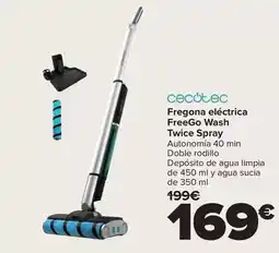 Carrefour Cecotec - fregona electrica freego wash twice spray oferta