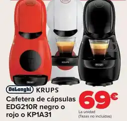 Carrefour De'longhi - cafetera de capsulas edg210r negro o rojo o kp1a31 oferta