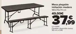 Carrefour Mesa plegable imitacion madera oferta