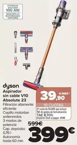 Carrefour Dyson - aspirador sin cable v10 absolute 23 oferta