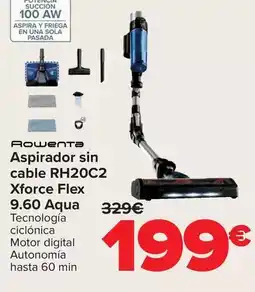 Carrefour Rowenta - aspirador sin cable rh20c2 xforce flex 9.60 aqua oferta