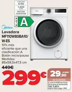 Carrefour Midea - lavadora mf110w80ba10w-es oferta