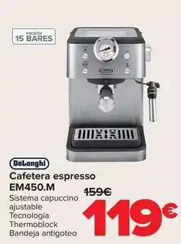 Carrefour Delonghi - cafetera espresso em450m oferta
