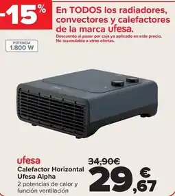 Carrefour Ufesa - calefactor horizontal alpha oferta