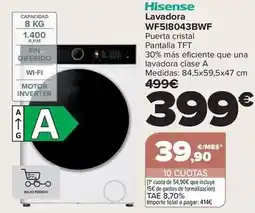 Carrefour Hisense - lavadora wf5i8043bwf oferta