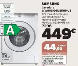 Carrefour Samsung - lavadora ww90dg6u85hhu3 oferta