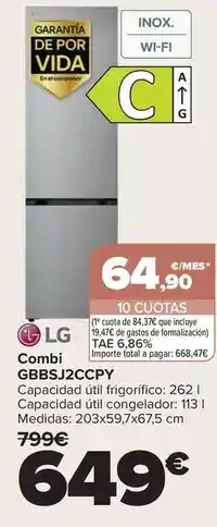 Carrefour Lg - combi gbbsj2ccpy oferta