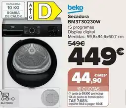 Carrefour Beko - secadora bm3t30230w oferta