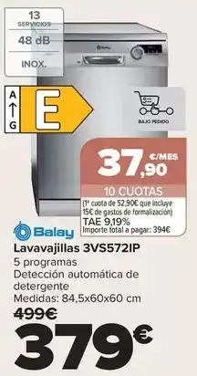 Carrefour Balay - lavavajillas 3vs572ip oferta