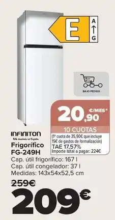 Carrefour Infiniton - frigorifico fg-249h oferta