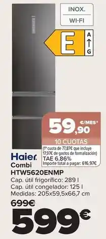 Carrefour Haier - combi htw5620enmp oferta