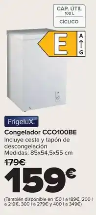 Carrefour Frigelux - congelador cco100be oferta