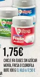 Claudio Eliges - chicle ifa sin azúcar menta, fresa o clorofila bote oferta
