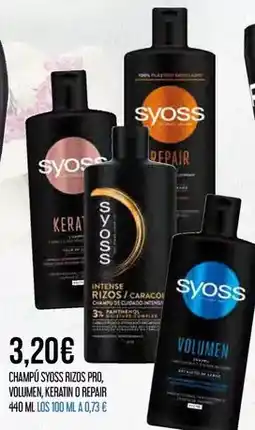 Claudio Syoss - champu scoss rizas pro, volumen, crema ori repair oferta