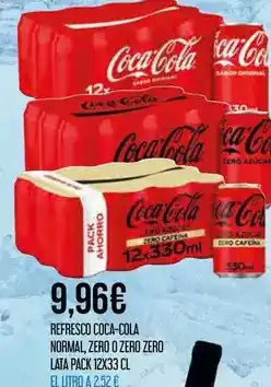 Claudio Coca-cola - refresco normal zero o zero zero lata oferta