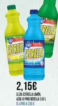Claudio Estrella - lejia limón, azul o pino botella oferta