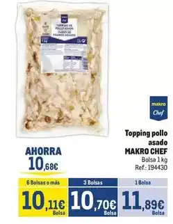 Makro Chef select - topping pollo asado oferta