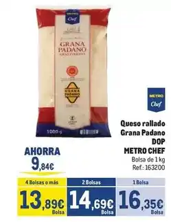 Makro Chef select - queso rallado grana padano dop oferta