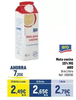 Makro Aro - nata cocina 15% mg oferta