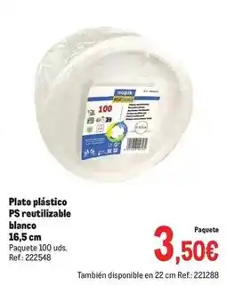 Makro Nupik - plato ps reutilizable blanco oferta