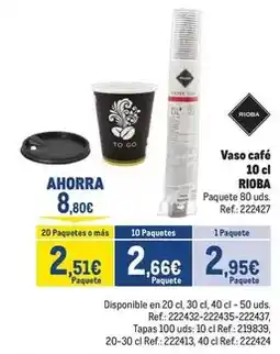 Makro Rioba - vaso café 10 cl oferta