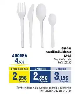 Makro Blanco - tenedor reutilizable oferta