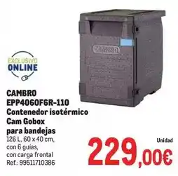 Makro Cam - epp4060f6r-110 contendor isotermico gobox oferta
