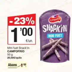 SPAR Fragadis Campofrío - mini fuet snack'in oferta