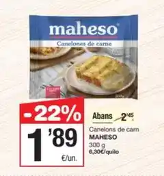 SPAR Fragadis Maheso - canelons de carn oferta