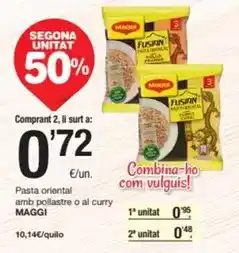 SPAR Fragadis Maggi - pasta oriental amb pollastre o al curry oferta