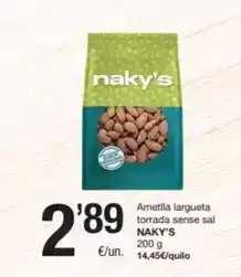 SPAR Fragadis Ametlla largueta torrada sense sal oferta