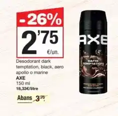 SPAR Fragadis Axe - desodorant dark temptation, black, aero apollo o marine oferta