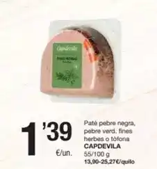 SPAR Fragadis Capdevila - pate pebre negra, pebre verd, fines herbes o tofono oferta