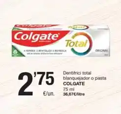 SPAR Fragadis Colgate - dentifrici total blanquejador o pasta oferta