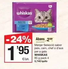 SPAR Fragadis Whiskas - menjar seleccio sabor peix oferta