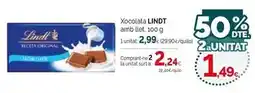 Condis Lindt - xocolata amb llet oferta