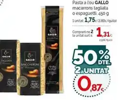 Condis Gallo - pasta a l'ou macarrons tagliata o espaguetti oferta
