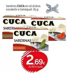Condis Cuca - sardines en oli d'oliva, escabetx o tomàquet oferta