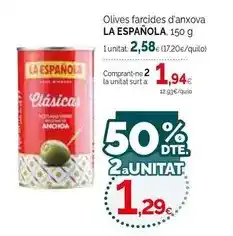 Condis La española - olives farcides d'anxova oferta