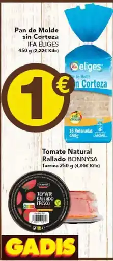 Gadis Eliges - tomate natural rallado oferta