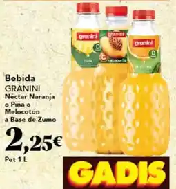 Gadis Granini - bebida nectar naranja o pina o melocoton a base de zumo oferta