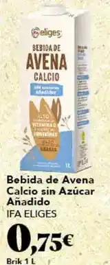 Gadis Ifa eliges - bebida de avena calcio sin azucar anadido oferta