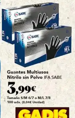 Gadis Ifa sabe - guantes multiusos nitrilo sin polvo oferta