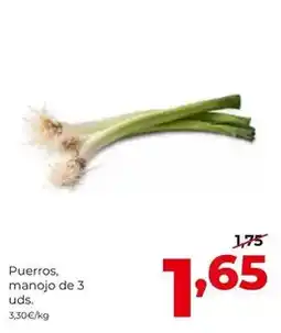 Alimerka Puerros, manojo de 3 uds oferta