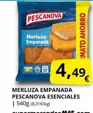 Supermercados MAS Pescanova - merluza empanada oferta