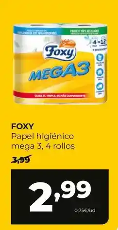 Alimerka Foxy - papel higienico mega 3 oferta