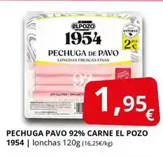 Supermercados MAS Elpozo - pechuga pavo 92% carne el pozo oferta