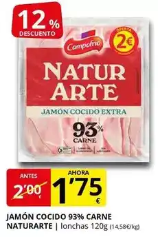 Supermercados MAS Body natur - jamon cocido 93% carne oferta