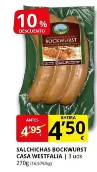 Supermercados MAS Casa wesfalia - salchichas bockwurst oferta